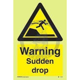 Marine Water Safety Sign: Warning Sudden Drop